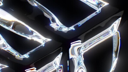 Beautiful Snowflake Extreme Close-up Isolated on Black Background. Snowflake Structure Like a Diamond in Macro 3d Animation. Intro Happy New Year Concept 4k Ultra HD 3840x2160 - Powered by Adobe