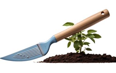 Gardening Rake Equipment Plant Mud on a White or Clear Surface PNG Transparent Background