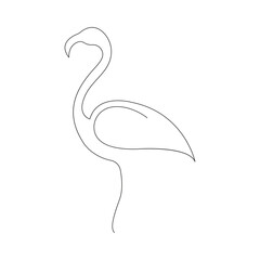 Continuous heron single line drawing icon vector outline illustration
