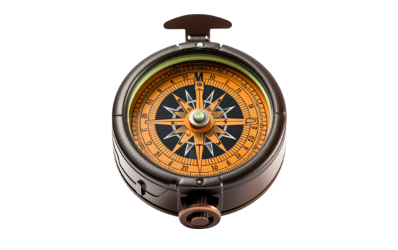 Compass Direction Pointer for North South Pole Device on a White or Clear Surface PNG Transparent Background