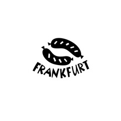 Vector Hand Drawn Germany Label. Travel Europe Illustration. Hand Written Lettering Illustration. Germany Symbol Logo