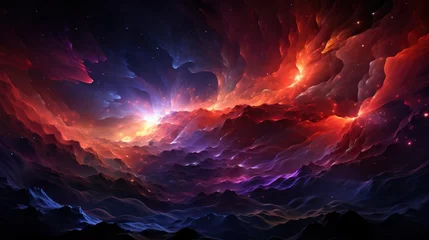 Gordijnen Black Hole Abstract Space Wallpaper Universe, Background Banner HD, Illustrations , Cartoon style © Alex Cuong