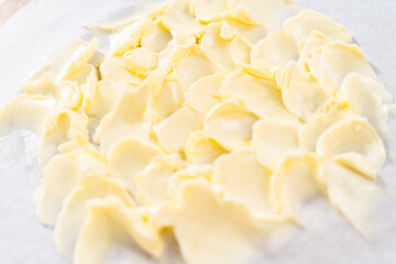 Butter board with vegetables and bread