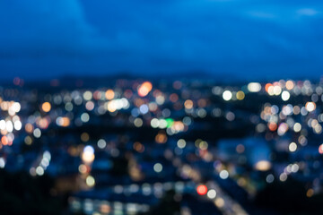 Abstract city blurred for background. City lights bokeh