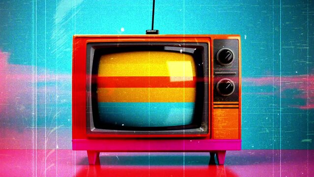 retro Television sets with overlayed film glitch textures
