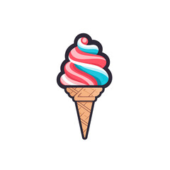 a logo for an ice cream brand, simple, transparent background. PNG