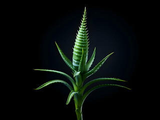 Aloe vera flower in studio background, single aloe vera flower, Beautiful flower, ai generated image