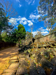 Ta Prohm, a mysterious temple of the Khmer civilization, located on the territory of Angkor in Cambodia