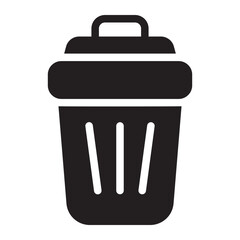 waste bin glyph icon