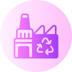 recycling plant gradient icon