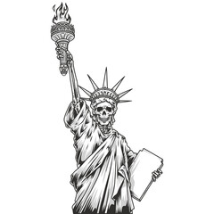 Statue of Liberty logotype monochrome © DGIM studio