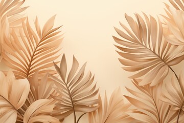 Fototapeta na wymiar Collection of tropical leaves,foliage plant in brown color with space background.
