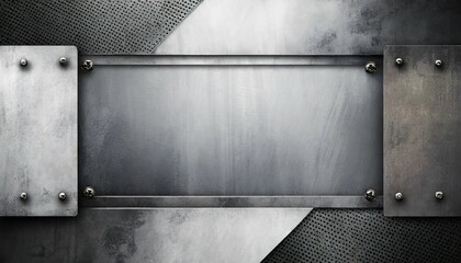 grunge metal template with light background