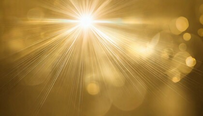 natural light lens flare on gold background sun ray effect