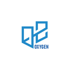 o2 oxygen linked geometric line logo vector