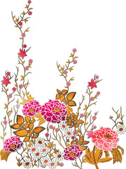 flower pattern illustration colorful 3d