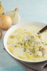 Cullen Skink, traditional fish soup, Scottish cuisine	