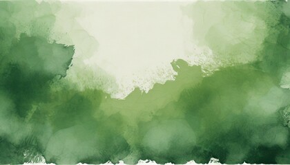 green background with watercolor texture in abstract vintage pastel green border design with faded...