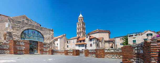 The Cathedral of Saint Domnius in the Diocletian's Palace in Split (Dioklecijanova palača) in the state of Split-Dalmatien Croatia
