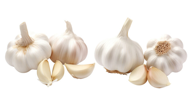 Garlic bulbs and garlic cloves