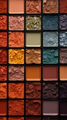 A close up of a palette of different colors.