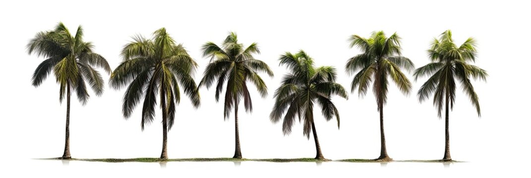Cut out palm grove isolated on white background