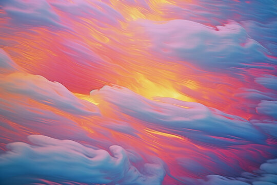 Abstract patterns inspired by polar stratospheric clouds, rare and colorful clouds that form in the polar stratosphere.