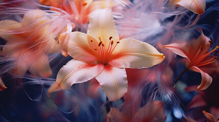Abstract close-up of blooming flowers, emphasizing the elegance and beauty found in nature.
