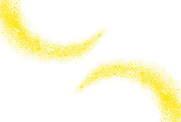 gold sequins on a transparent background in the shape of a wave, for decoration, holiday decor...