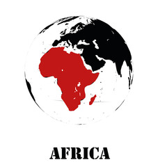Africa continents World map earth, international globe, grey template. Circle earth. Country travel worldwide concept. Background continent with transperent background