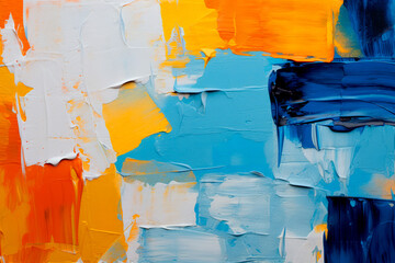 Cuadro al óleo abstracto de colores vibrantes. - obrazy, fototapety, plakaty