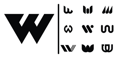 Letter W logo collection. Premium Vector