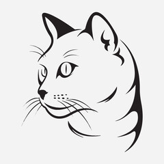 black and white cat vectors 