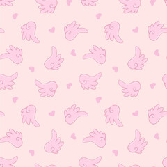 wings cute pink background february 14 heart packaging
