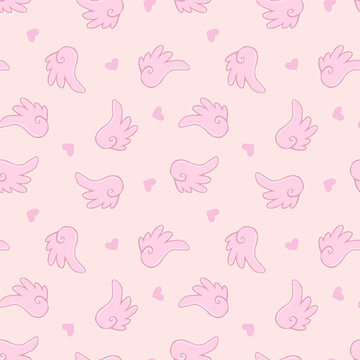wings cute pink background february 14 heart packaging