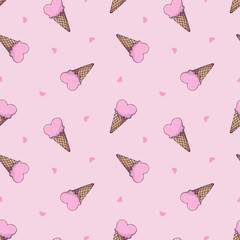 ice cream love heart cute pink background february 14 heart packaging