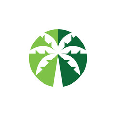 Circular Palm Tree Logo