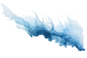 watercolor strokes that mimic the movement of a waterfall, using a combination of blues and whites. isolated on white background.
