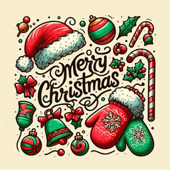 hand drawn christmas wording