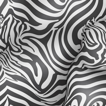 Trendy zebra skin pattern background vector. AI generative image.