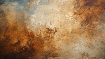 An intricate masterpiece, showcasing warm hues of brown and a captivating blend of abstract and realism, evoking a sense of nostalgia and contemplation