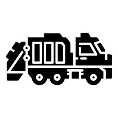Trash truck glyph icon