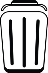Bin Symbol. Delete, Trash Can, Rubbish Bin, Recovery Bucket Vector Illustration Design. Transparent Background.