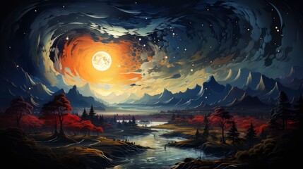 Obraz premium Earth Outer Space Orbit Planet Sun, Background Banner HD, Illustrations , Cartoon style