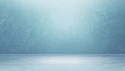 ice wall and floor blurred texture empty light blue background winter interior room 3d illustration...