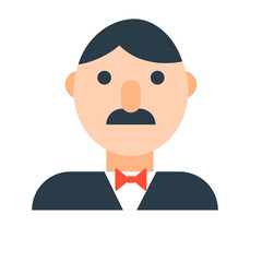 Man with a mustache. Well-dressed man, hipster, vector illustration