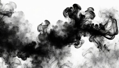 abstract black puffs of smoke swirl overlay on background pollution royalty high quality free stock image of abstract smoke overlays on white backgrounds black smoke swirls fragments