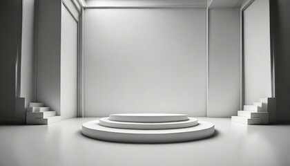white podium on white background for design 3d render
