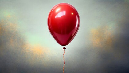red helium balloon birthday balloon flying for party and celebrations on white background generative ai - obrazy, fototapety, plakaty