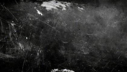 texture of old surface on black background with white scratches - obrazy, fototapety, plakaty
